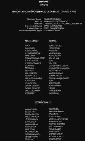 CRÉDITOSMINIONSDVD