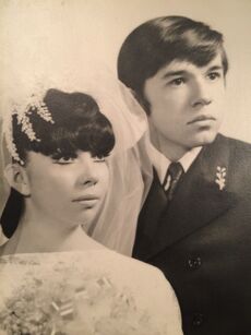 Retrato nupcial de Rocío Garcel y su esposo 