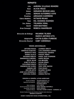Lilo y Stitch 2025 creditos