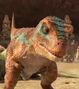 Azul en Dino King: Viaje a la montaña de fuego.