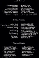 Créditos del DVD y Blu-ray.