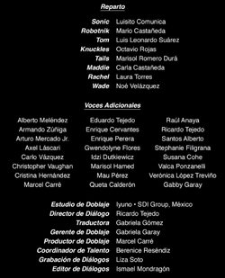 CRÉDITOSSONIC2LAPELÍCULADVD