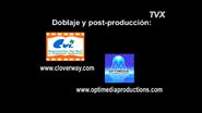 Créditos de distribución y post producción del doblaje emitidos por TVX (El Salvador)