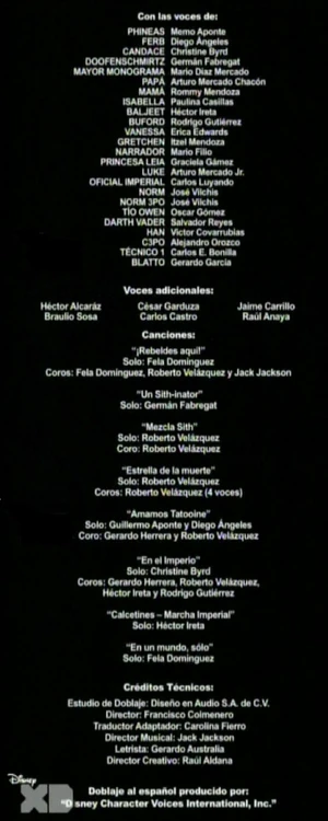 Phineas y ferb star wars creditos