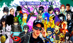 Luis Leonardo Suárez junto con sus personajes más reconocidos.