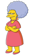 Patty Bouvier en Los Simpson, otro de sus personajes conocidos.