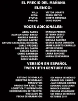Creditos del DVD