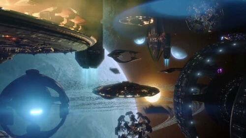 La flotte entourant Trenzalore (DW: The Time of the Doctor)