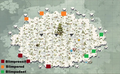 Possible locations of the three goblimps