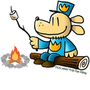 Dog Man really loves camping.