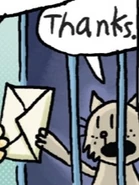 Fluffy's very first appearance in Dog Man