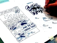 Dav Pilkey working on the 11th chapter