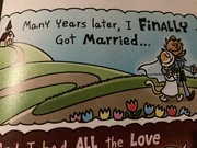 Grandpa and Grace The Cat go walk on a path after getting happily married ()