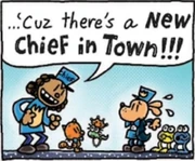 Maude in Dog Man: The Scarlet Shedder after becoming the temporary chief.
