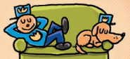 Greg the Dog's first appearance in Dog Man, along with Officer Knight