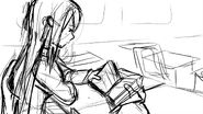 The first sketch of Yuri's first CG before being outlined and colored in.