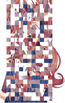 A corrupted sprite of Monika.