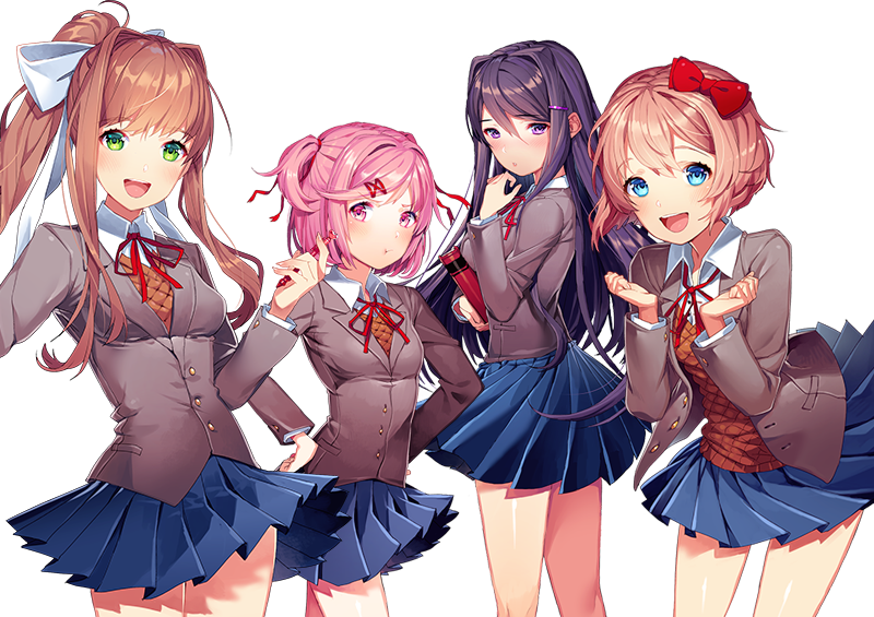 Doki Doki Literature Club! - All girls members by GhoulGirls90 on