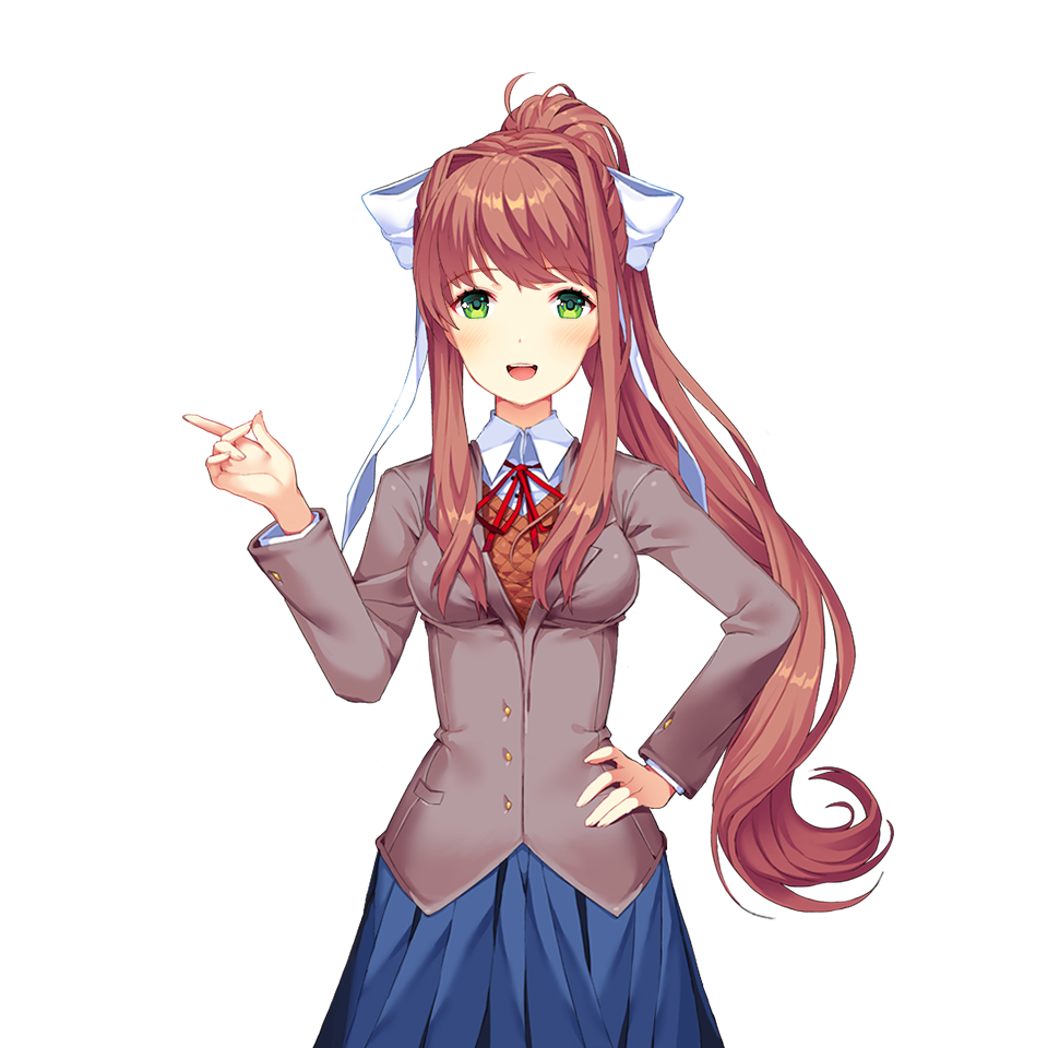 Doki Doki Literature Club has a female character with big breast, doki doki  characters 