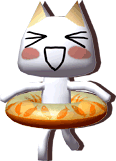 Toro wearing a floatie