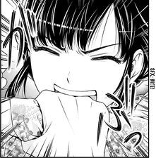 Hina bites Natsuo's hand