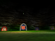 Entrance lobby to the level Jungle Japes, as seen in the game Donkey Kong 64 for Nintendo 64.