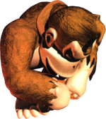 Donkey Kong realizando un Ataque Rodante
