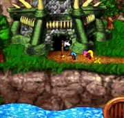 Kastle KAOS GBA.png (626 KB) Kiddy and Dixie make it to the exterior of the Kastle in the remake.