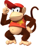 Diddy Kong inclinando su gorra