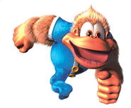 Artwork of Kiddy Kong running from the game Donkey Kong Country 3.