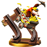 Mole Miner Max's trophy as seen in the game Super Smash Bros. for Wii U.