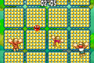 Bubbles racing against other characters during the Climbing Race event of the Jungle Jam modes, as seen in the game DK: King of Swing for GBA.