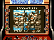 The world map of Rocky-Valley of the game Donkey Kong for Game Boy, as seen on the Super Game Boy for SNES.