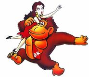 Donkey Kong secuestrando a Pauline