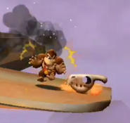 Skellirex after taking damage once and become a Skullyrex, as seen in the game Donkey Kong Country Returns for Wii.