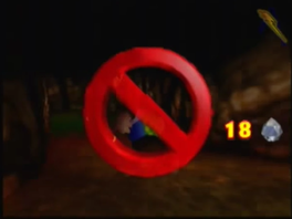 The infamous screen effect of the no symbol seen when Kongs under a Special Barrel goes beyond their allowed area 