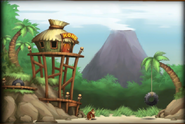 Hut Exterior artwork from the game Donkey Kong Country Returns for Wii.