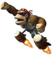 Funky Kong's artwork from the game Donkey Kong Barrel Blast for Wii.