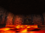 Entrance lobby to the level Hideout Helm, as seen in the game Donkey Kong 64 for Nintendo 64.