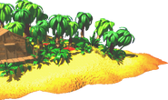 Beach and exterior of the treehouse from the game Donkey Kong Country 2 for GBA.