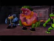 A Kasplat, Klump, and a Kritter in Donkey Kong 64.