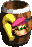 Sprite of Dixie Barrel from the game Donkey Kong Country 2.