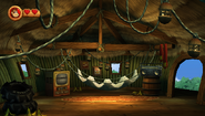 Interior of the treehouse from the game Donkey Kong Country Returns for Wii.