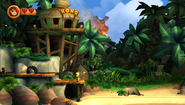 Exterior of the treehouse from the game Donkey Kong Country Returns for Wii.