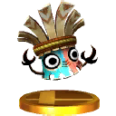 Krazy Kalimba's trophy as seen in the game Super Smash Bros. for Nintendo 3DS.