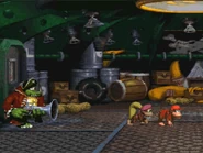 Kaptain K. Rool battle.png (1.22 MB) Diddy and Dixie Kong fighting Kaptain K. Rool aboard of The Flying Krock.