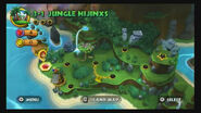 Level 1-1 Jungle Hijinxs in the Jungle world map (Wii version).