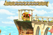 Bumble B Rumble stage location in the world map of the Vine Valley as seen in the game Donkey Kong Country for GBA.