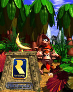 Obra de arte de Donkey Kong Country de una Estatua de Banana Dorada.