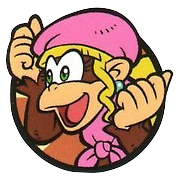 Dixie Kong's icon artwork from the game Mario Hoops 3-on-3 for DS.